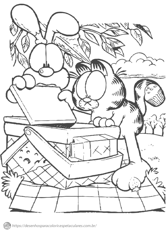 Garfield e Odie no pic-nic