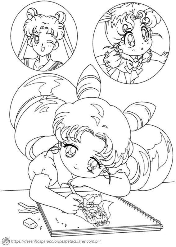 Sailor Moon desenhando